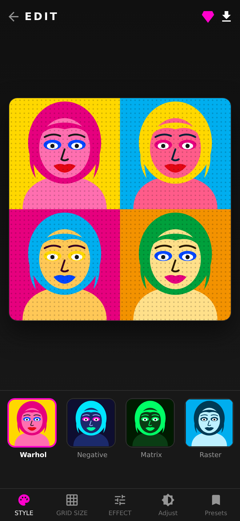 PopArt Studio style editor